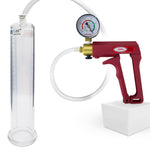 Maxi Red Penis 12" Length Penis Pump w/ Gauge Kit - 1.65" Diameter