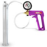 Maxi Purple Handle Clear Hose | Penis Pump + Protected Gauge | 12" 1.35"
