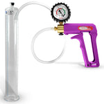 Maxi Purple Handle Clear Hose | Penis Pump + Protected Gauge | 12" x 1.50"
