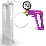 Maxi Purple Handle Clear Hose | Penis Pump + Protected Gauge | 12" x 3.25"