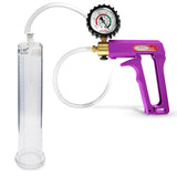 Maxi Purple Handle Clear Hose | Penis Pump + Protected Gauge | 9" x 1.65" Cylinder