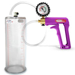 Maxi Purple Handle Clear Hose | Penis Pump + Protected Gauge | 9" x 3.25"