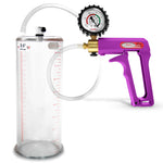 Maxi Purple Handle Clear Hose | Penis Pump + Protected Gauge | 9" x 3.50"