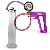 MAXI Purple Penis Pump with Premium Hose with Gauge & Cover 9" Length x 1.75" Diameter Wide Flange Cylinder