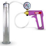 Maxi Purple Handle Clear Hose | Penis Pump + Gauge | 12" x 1.75" Wide Flange Cylinder