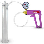 Maxi Purple Handle Clear Hose | Penis Pump + Gauge | 12" x 1.75" Cylinder