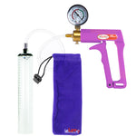 Maxi Purple Handle Clear Hose | Penis Pump + Gauge | 12" x 1.9" Thick-Walled Cylinder