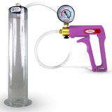 Maxi Purple Handle Clear Hose | Penis Pump + Gauge | 12" x 2.25" Wide Flange Cylinder