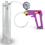 Maxi Purple Handle Clear Hose | Penis Pump + Gauge | 12" x 2.50" Cylinder