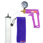 Maxi Purple Handle Clear Hose | Penis Pump + Gauge | 12" x 2.7" Thick-Walled Cylinder