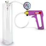 Maxi Purple Handle Clear Hose | Penis Pump + Gauge | 12" x 3.00" Cylinder