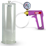 Maxi Purple Handle Clear Hose | Penis Pump + Gauge | 12" x 4.10" Cylinder