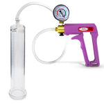 Maxi Purple Handle Clear Hose | Penis Pump + Gauge | 9" x 1.65" Cylinder