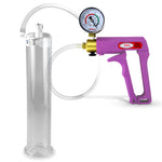 Maxi Purple Handle Clear Hose | Penis Pump + Gauge | 9" x 1.75" Cylinder