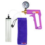 Maxi Purple Handle Clear Hose | Penis Pump + Gauge | 9" x 1.9" Thick-Walled Cylinder