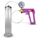Maxi Purple Handle Clear Hose | Penis Pump + Gauge | 9" x 2.00" Wide Flange Cylinder