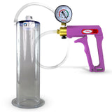 Maxi Purple Handle Clear Hose | Penis Pump + Gauge | 9" x 2.50" Wide Flange Cylinder
