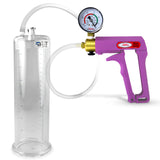Maxi Purple Handle Clear Hose | Penis Pump + Gauge | 9" x 2.75" Cylinder