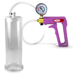 Maxi Purple Handle Clear Hose | Penis Pump + Gauge | 9" x 2.875" Cylinder