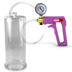 Maxi Purple Handle Clear Hose | Penis Pump + Gauge | 9" x 3.70" Cylinder