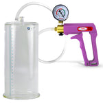Maxi Purple Handle Clear Hose | Penis Pump + Gauge | 9" x 4.10" Cylinder