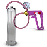 MAXI Purple Penis Pump with Premium Hose with Gauge 9" Length - 2.125" Diameter Wide Flange Cylinder
