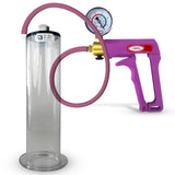 MAXI Purple Penis Pump with Premium Hose with Gauge 9" Length - 2.25" Diameter Wide Flange Cylinder