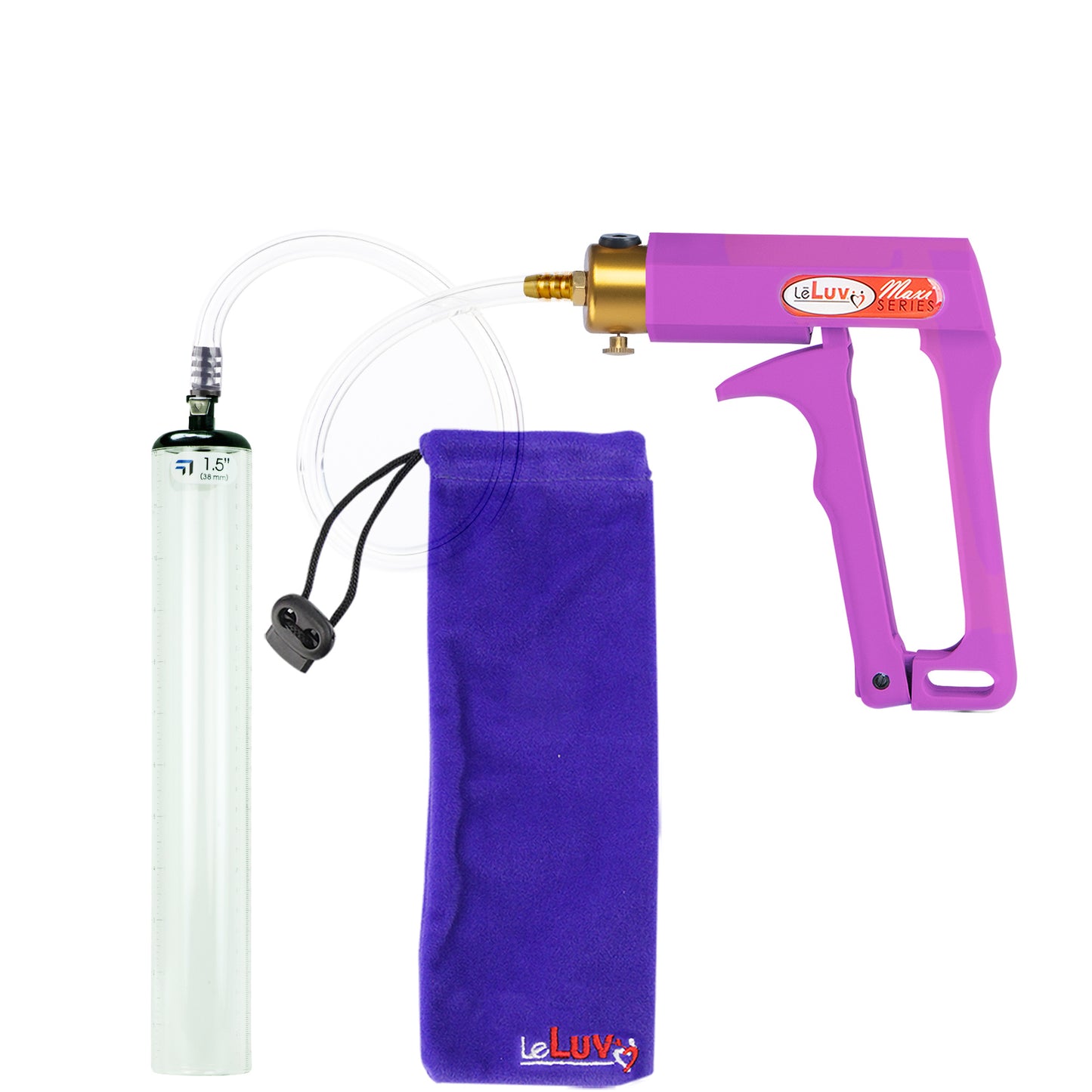 Maxi Purple Handle Clear Hose | Penis Pump - 12" x 1.5" Thick-Walled Cylinder