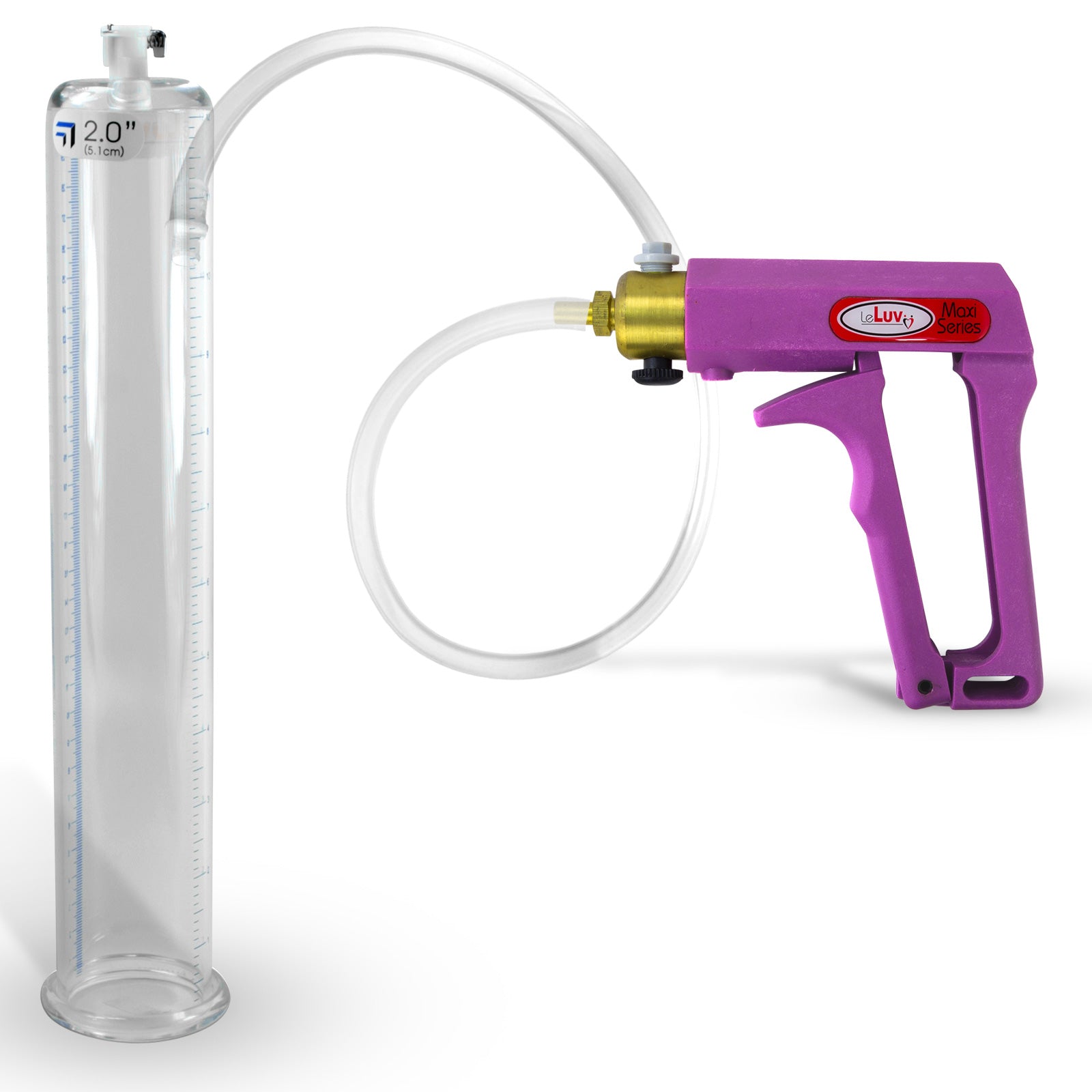 Maxi Purple Handle Clear Hose | Penis Pump + 12" x 2.00" Cylinder