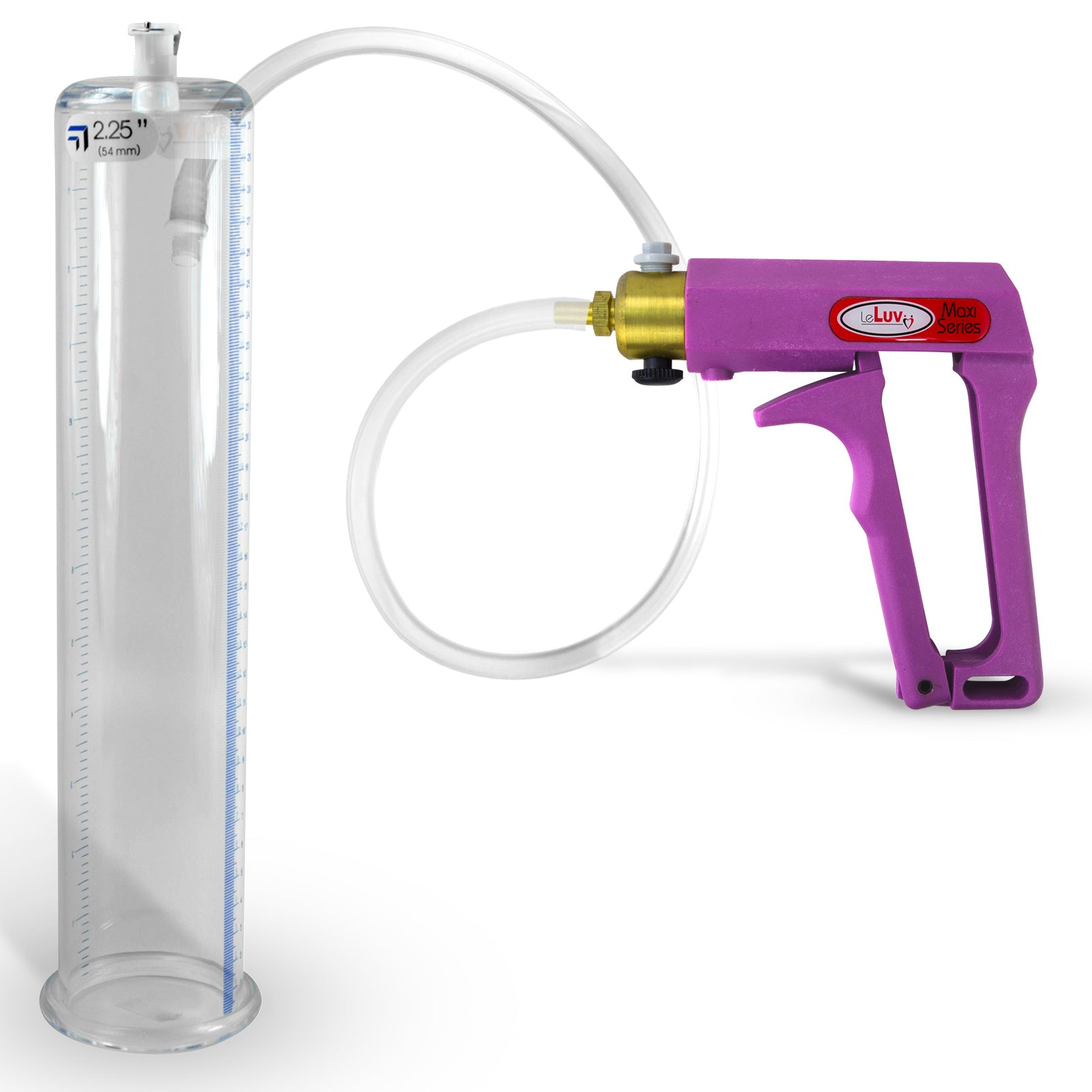 Maxi Purple Handle Clear Hose | Penis Pump + 12" x 2.25" Cylinder