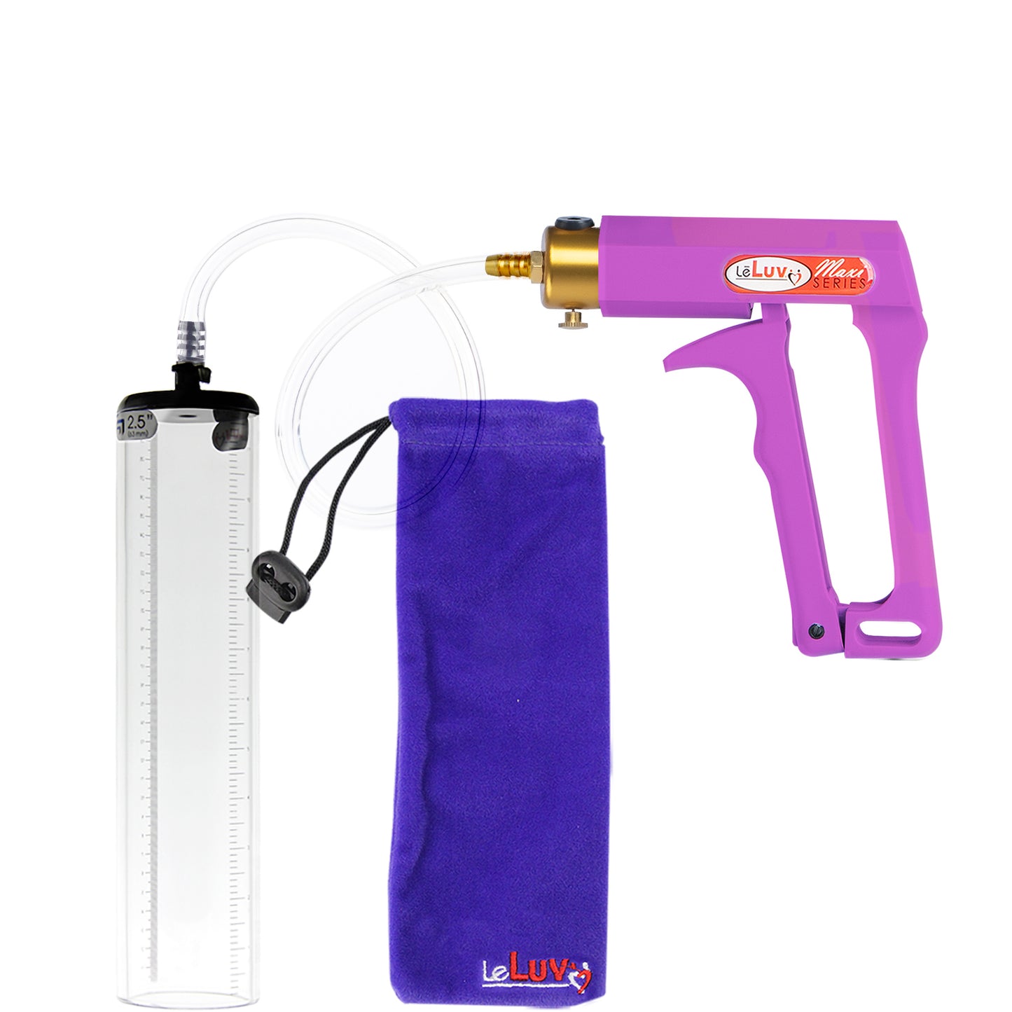 Maxi Purple Handle Clear Hose | Penis Pump - 12" x 2.5" Thick-Walled Cylinder