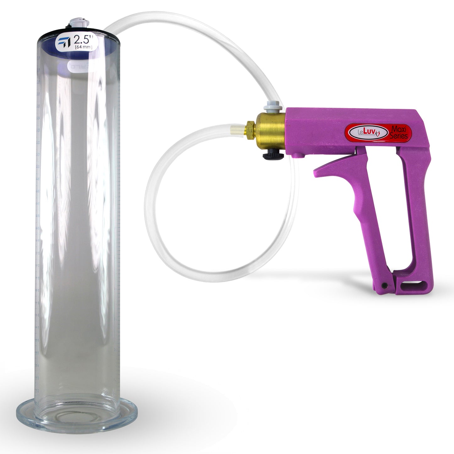 Maxi Purple Handle Clear Hose | Penis Pump + 12" x 2.50" Wide Flange Cylinder