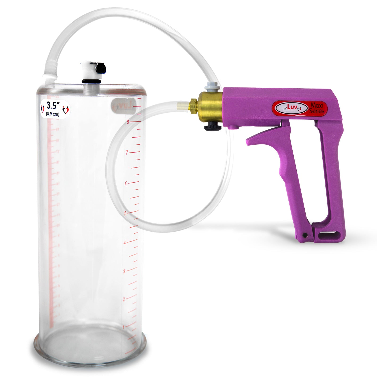 Maxi Purple Handle Clear Hose | Penis Pump + 9" x 3.50" Cylinder