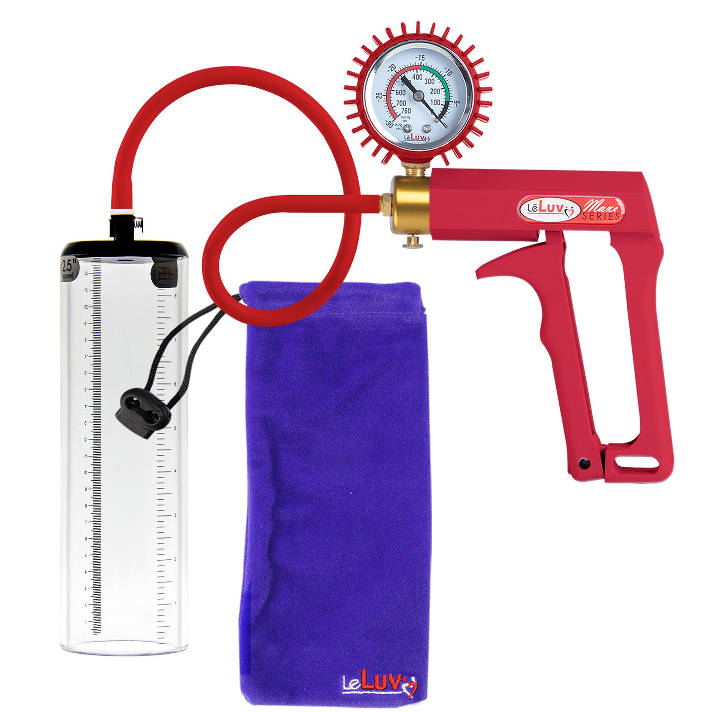 LeLuv Maxi Premium Penis Pump - Silicone Hose, Upgrade with Thick-Walled Cylinder Options