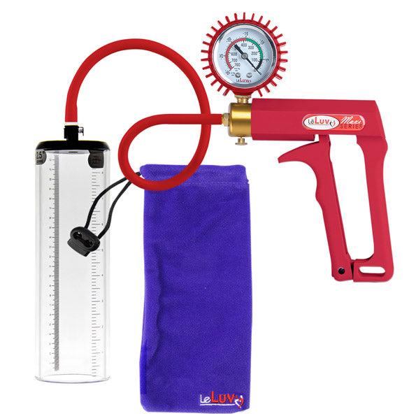 LeLuv Maxi Premium Penis Pump - Silicone Hose, Upgrade with Thick-Walled Cylinder Options