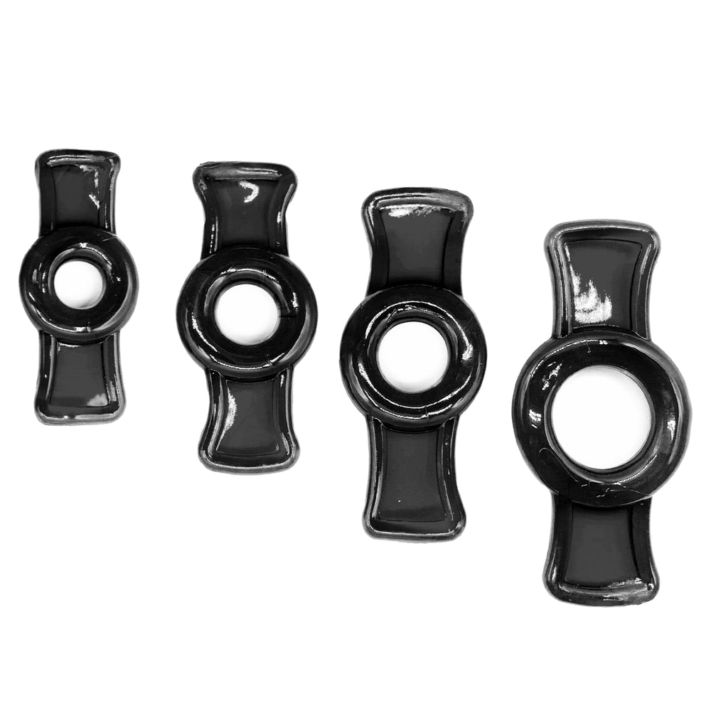 Constriction Rings 4-Pack Black Stretchy Handles One of Each Size