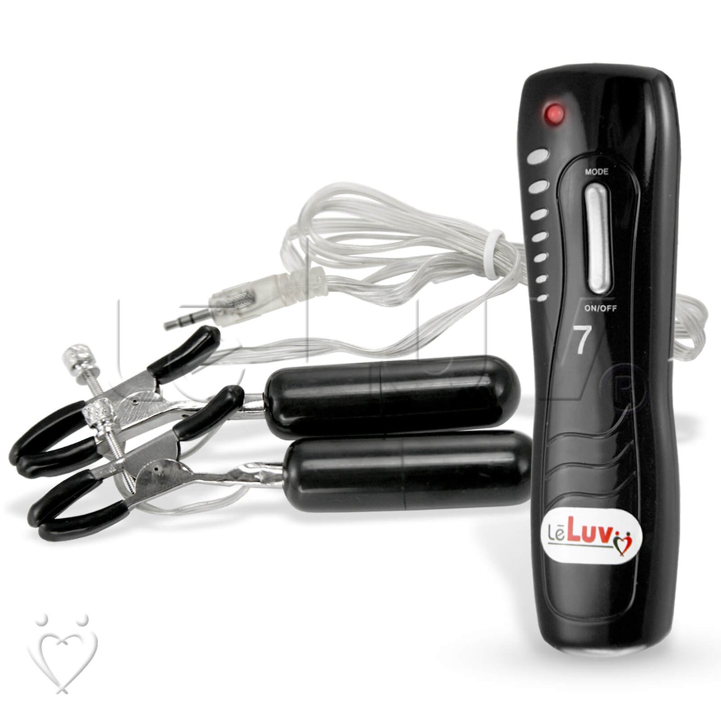 LeLuv Black Beginner Vibrating Nipple Clamps