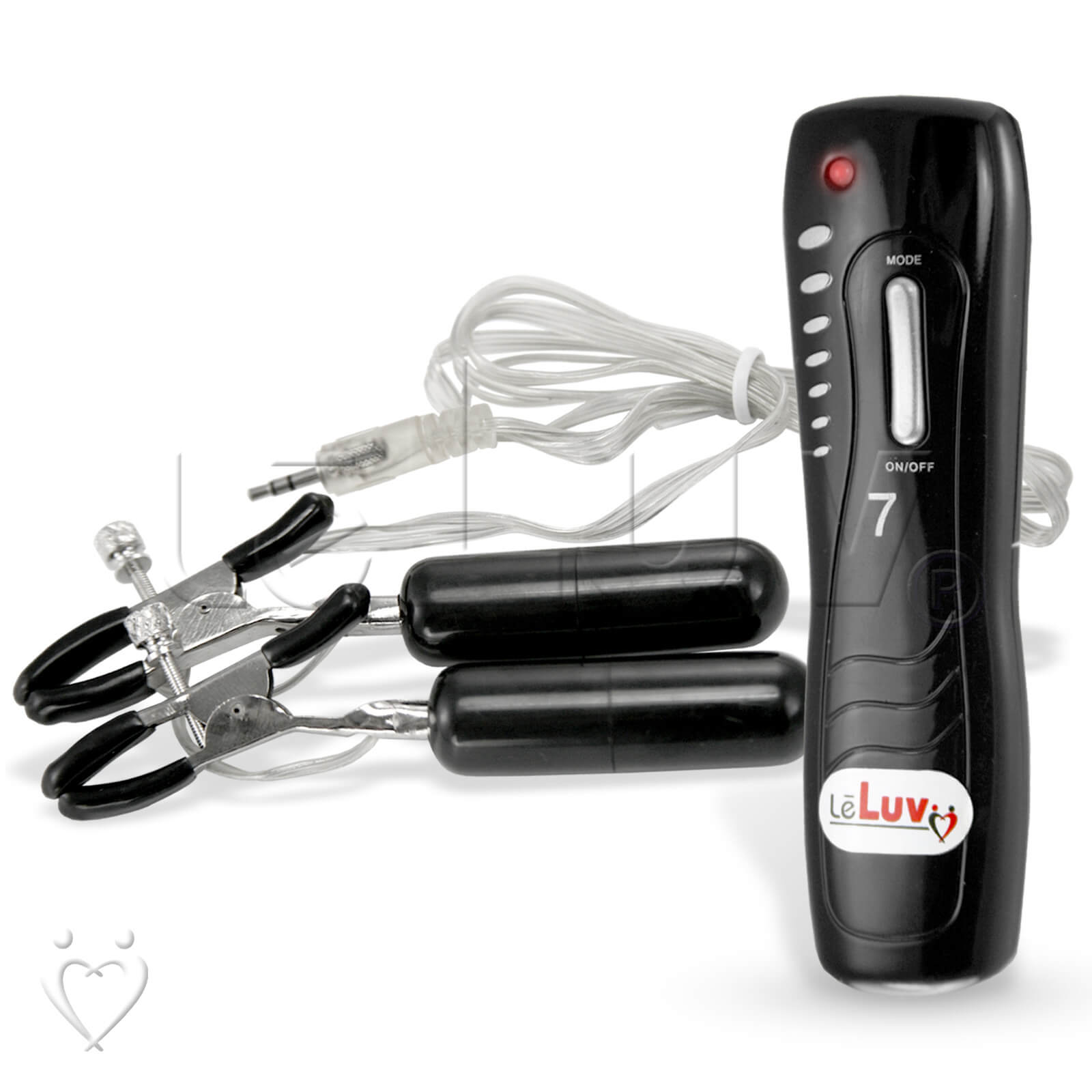 LeLuv Black Beginner Vibrating Nipple Clamps