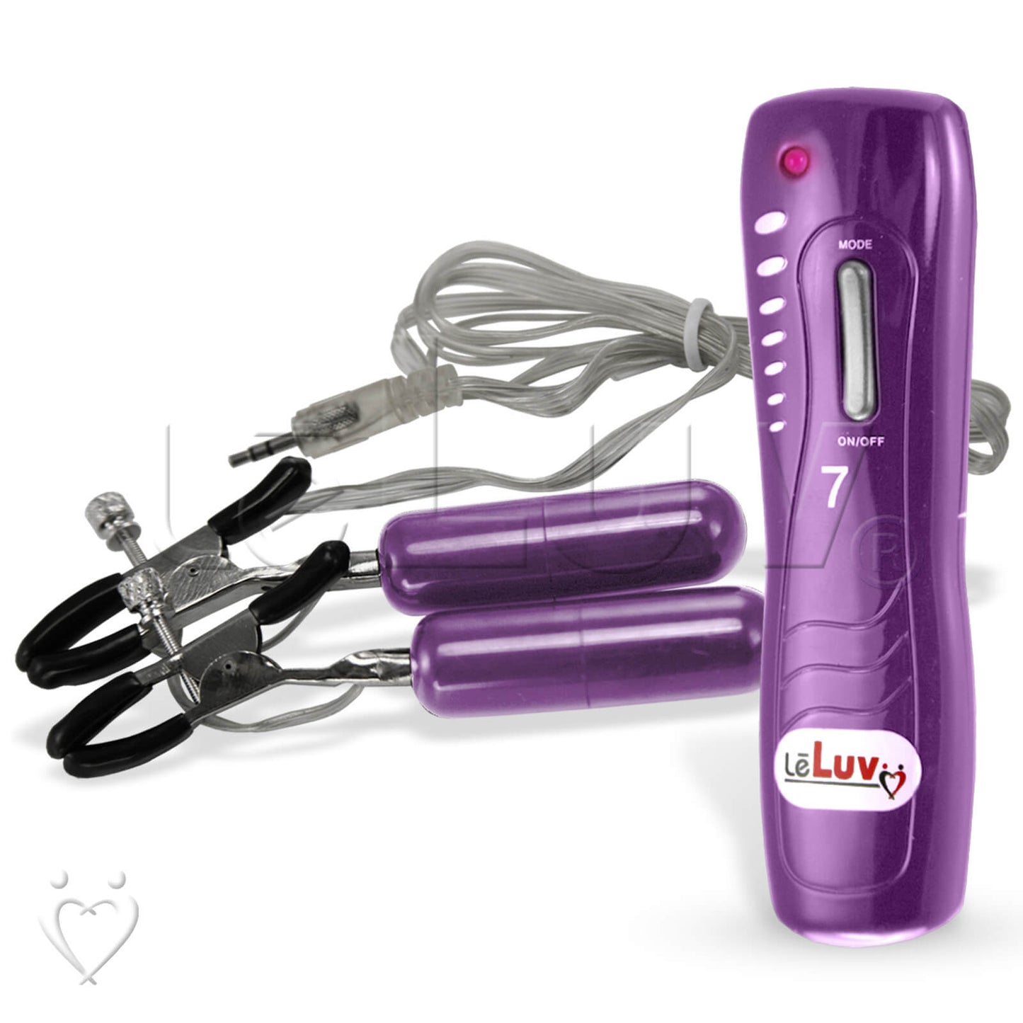 LeLuv Purple Beginner Vibrating Nipple Clamps