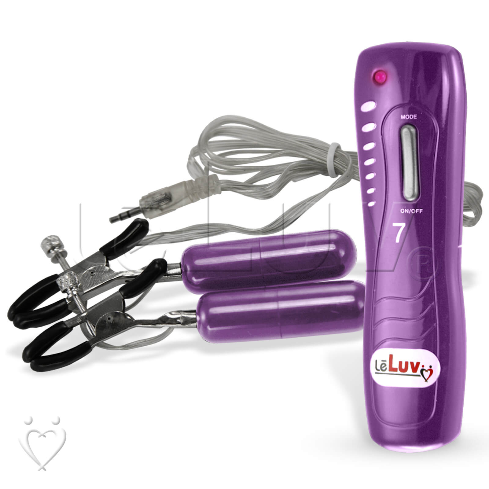 LeLuv Purple Beginner Vibrating Nipple Clamps