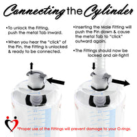 LeLuv® Silver Ultima Penis Pump - Red Rubber Grip, Silicone Hose with Round Flange Cylinder - Choose Length & Diameter