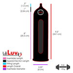 LeLuv EasyOp Penis Pump Kit - Z-Grip Handle, 2.25" x 9" Magic Cylinder with Silicone Hose and Magic Sleeve