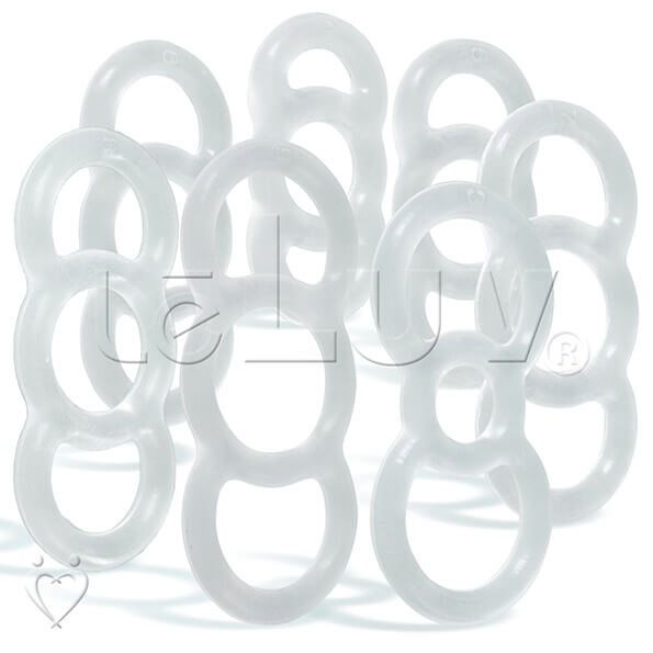 LeLuv EYRO Tension Rings - Uncoated Silicone Singles or Sampler Packs - .5" Through 1" Diameters