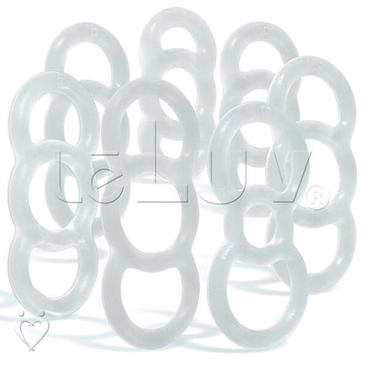 LeLuv EYRO Tension Rings - Uncoated Silicone Singles or Sampler Packs - .5" Through 1" Diameters