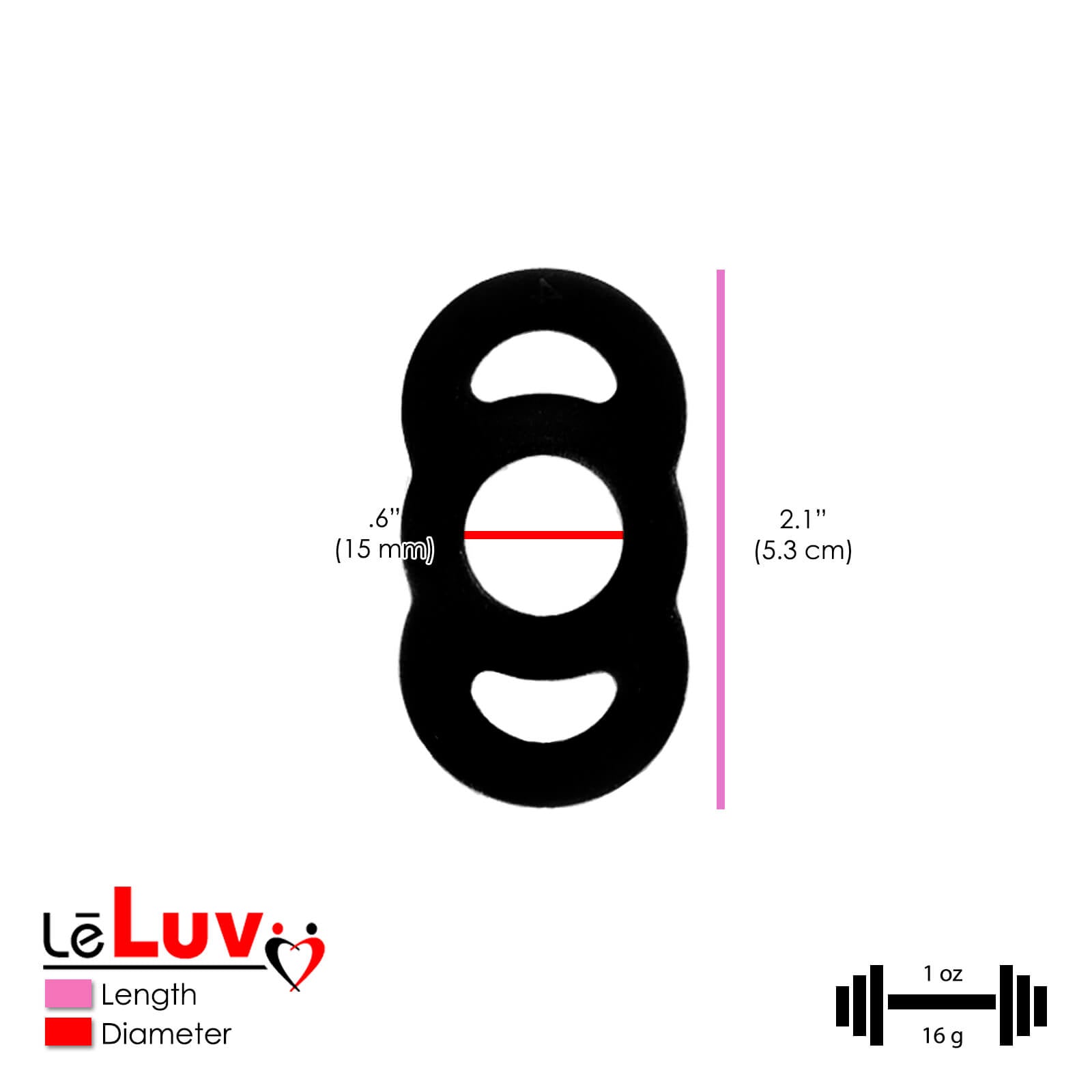 LeLuv EYRO Tension Rings - Uncoated Silicone Singles or Sampler Packs - .5" Through 1" Diameters