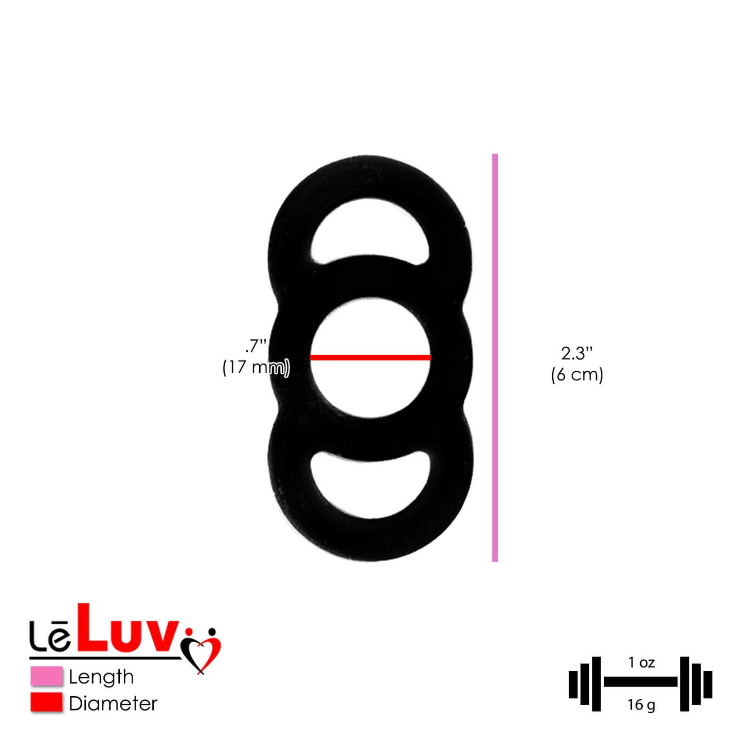 LeLuv EYRO Tension Rings - Uncoated Silicone Singles or Sampler Packs - .5" Through 1" Diameters