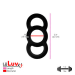 LeLuv EYRO Tension Rings and 2.25" EasyOp Cylinder Loader Cone - Uncoated Silicone Singles or Sampler Packs - .5" Through 1" Diameters