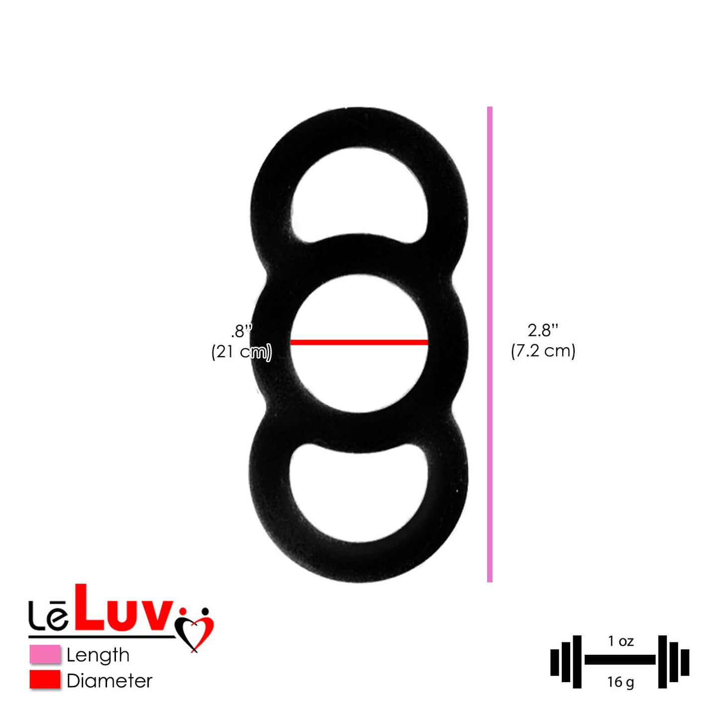 LeLuv EYRO Tension Rings - Uncoated Silicone Singles or Sampler Packs - .5" Through 1" Diameters