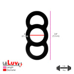 LeLuv EYRO Tension Rings and 2.25" EasyOp Cylinder Loader Cone - Uncoated Silicone Singles or Sampler Packs - .5" Through 1" Diameters