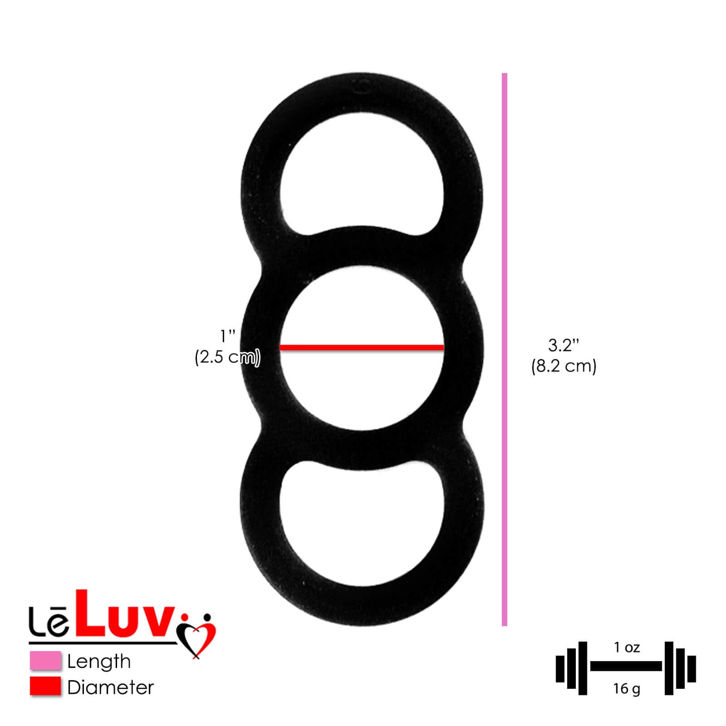 LeLuv EYRO Tension Rings - Uncoated Silicone Singles or Sampler Packs - .5" Through 1" Diameters